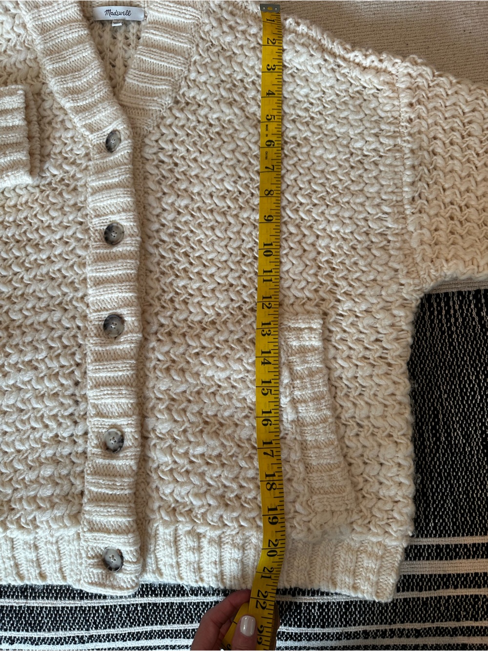 Madewell Cream Chunky Knit Button-Up Cardigan - Picture 6 of 6